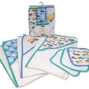Baby Boys 6 Pcs Hooded Towel Wash Cloth Set