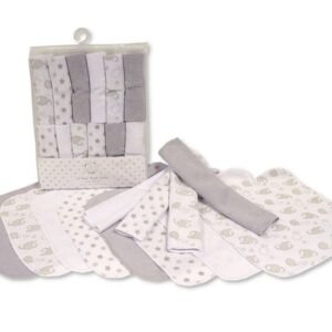 Buy Baby 12 Pieces Wash Cloth Grey Colour In Uk