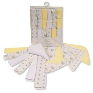 Buy Baby 12 Pieces Wash Cloth Lemon Colour In Uk