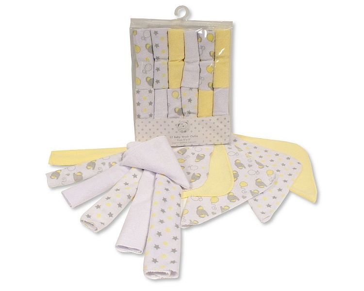 Buy Baby 12 Pieces Wash Cloth Lemon Colour In Uk
