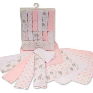 Buy Baby 12 Pieces Wash Cloth Pink Colour In Uk