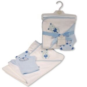 Buy Baby Boys Hooded Towel And Baby Boys Wash Mitten Uk