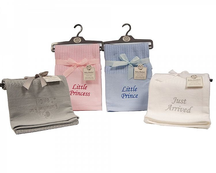 Buy Baby Cellular Blanket With Embroidery Online In Uk