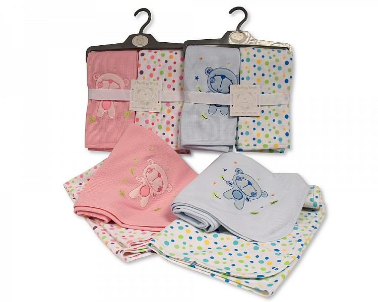 Buy Baby Cotton Receiving Wraps Teddy And Spots Online In Uk