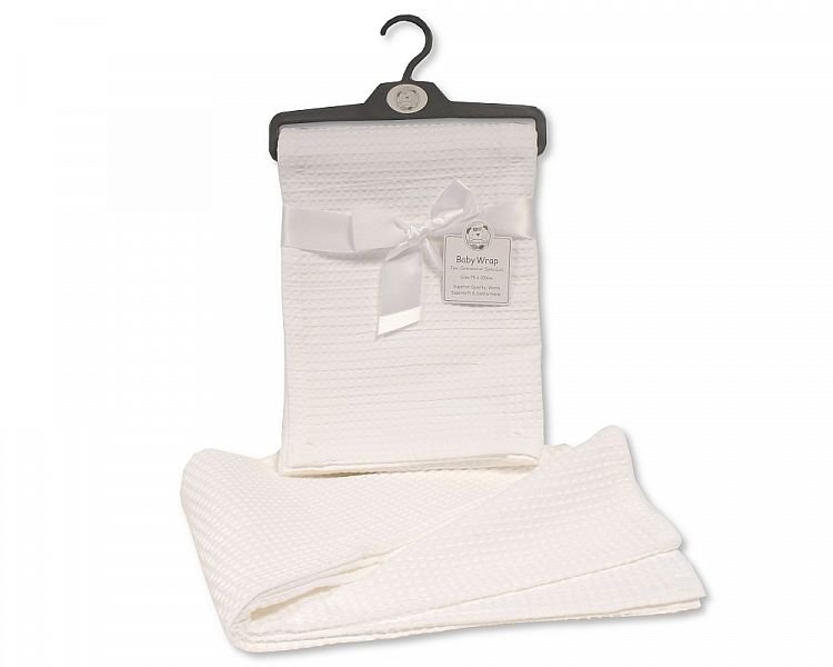 Buy Baby Cotton Waffle Wrap Plain White Online In Uk