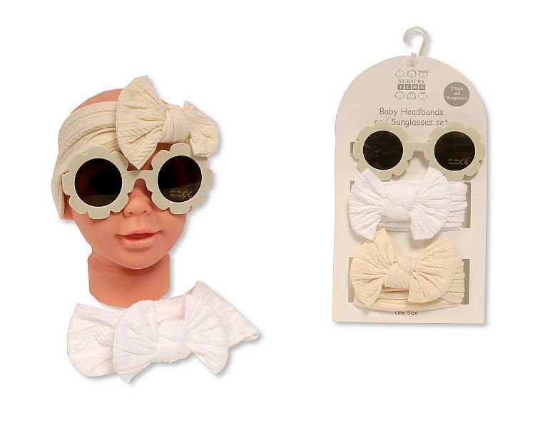 Buy Baby Girls 2 Headbands And Sunglasses Taupe Online In Uk