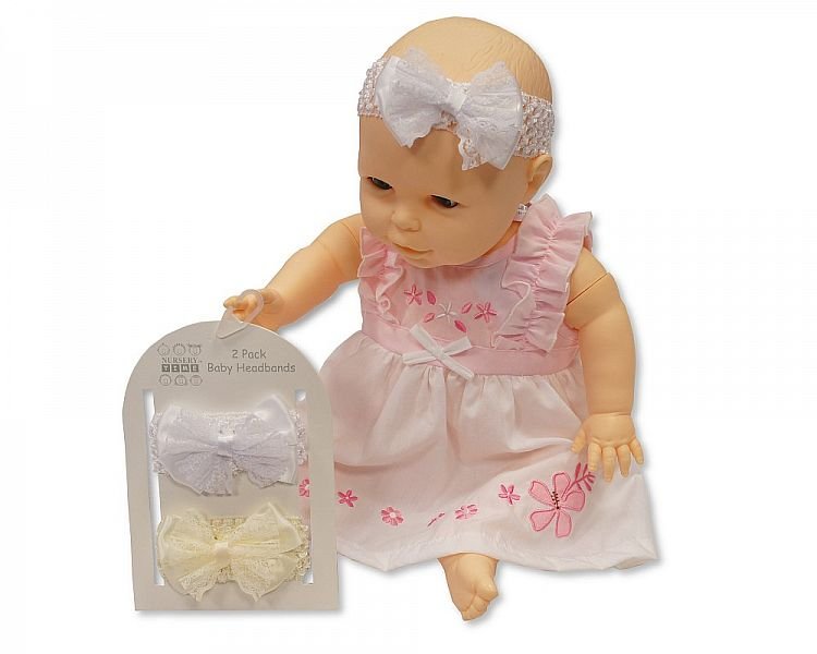 Buy Baby Girls Headband 2 Pack Cream White Colour In Uk