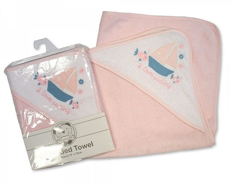 Buy Baby Girls Hooded Towel I Love Sailing Online In Uk