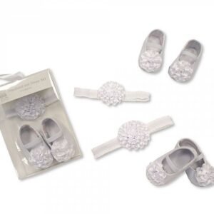 Buy Baby Headband And Shoes Set White Colour Online In Uk