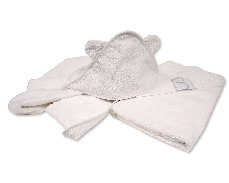 Buy Baby Hooded Towel With Ears White Online In Uk