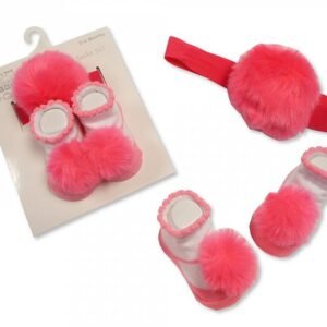 Buy Baby Pom Pom Socks And Headband Set Cerise Online