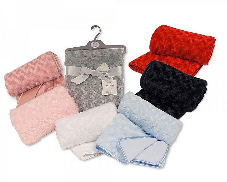 Buy Baby Rosebud Wrap With Fleece Back And Satin Trim In Uk