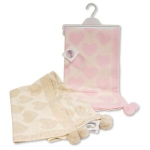 Buy Knitted Baby Wrap With Pom Poms Hearts Online In Uk
