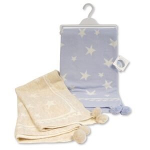 Buy Knitted Baby Wrap With Pom Poms Stars Online In Uk