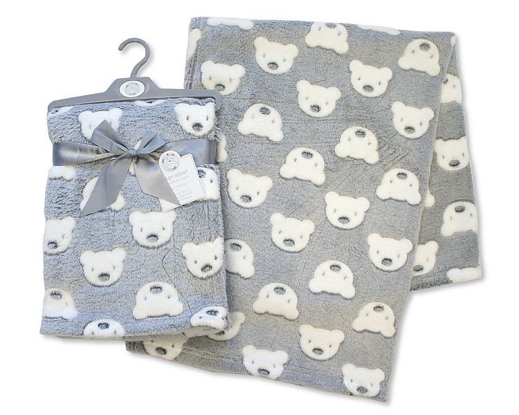 Buy Printed Baby Wrap Teddy Online In Grey