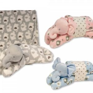 Large Elephant Plush Toy with Blanket