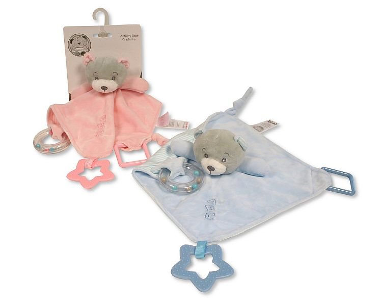 Buy Baby Bear Comforter With Rattle Ring And Teether In Uk