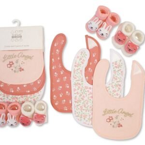 Baby Girls Bib and Socks Set - Little Angel