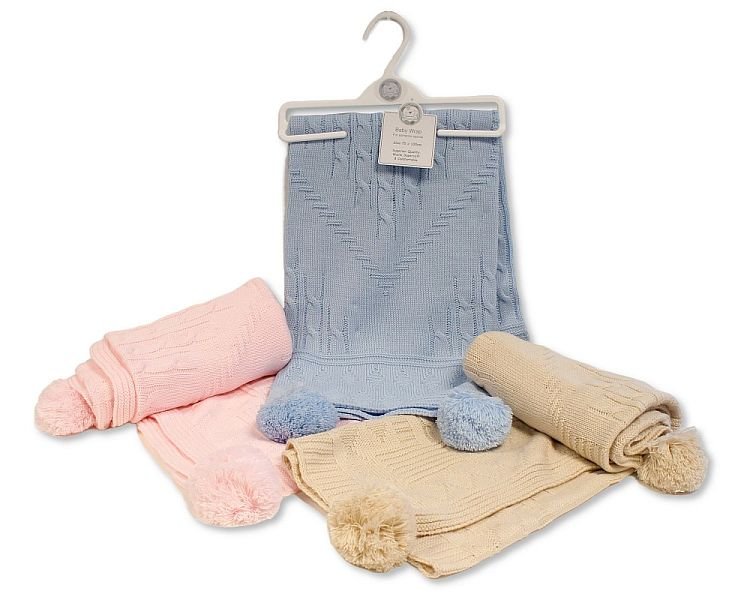 Shop Knitted Baby Wrap With Pompoms Online