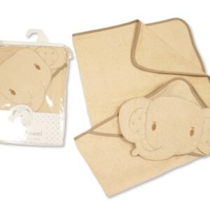 Baby 3d Hooded Towel - Elephant - Full Taupe